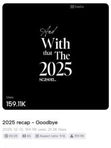2025 Recap Moment Reels Capcut Template LINK
