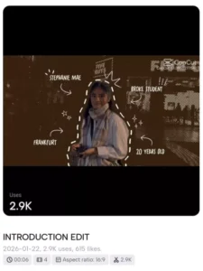 Introduction Capcut Template 2026