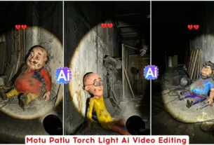 Old Cartoon Character Flashlight Ai Video Editing