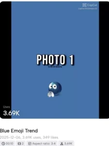 Blue Emoji Trend Capcut Template 2026