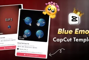 Blue Emoji Trend Capcut Template