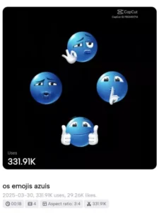 Blue Emoji Trend Capcut Template Working Link