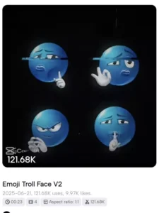 Viral Blue Emoji Trend Capcut Template