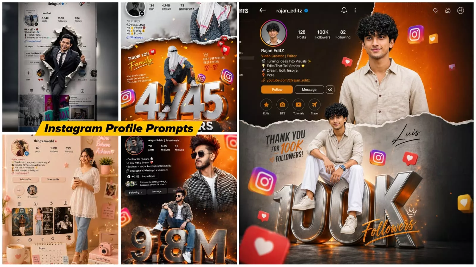 Instagram Milestone Profile Ai Photo Editing Prompts Chatgpt