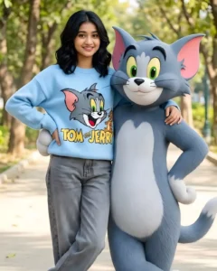 Tom And Jerry Ai Photo Editing Prompt With Girl